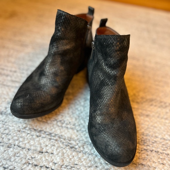 Lucky Brand Basel Leather Snakeskin Women’s Ankle Booties Boots - Picture 14 of 15